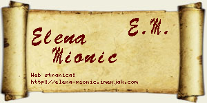 Elena Mionić vizit kartica